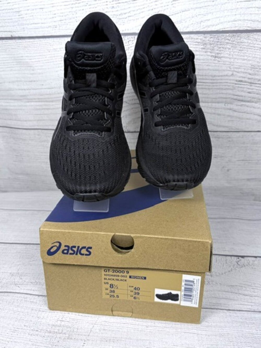 🖤 ASICS GT-2000 9 Triple Black Running Shoes Women's Size 8.5